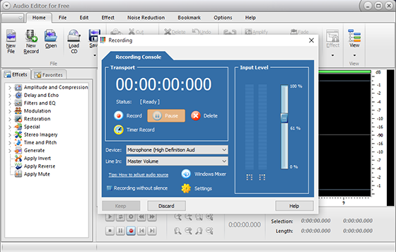 Specify Recording Settings